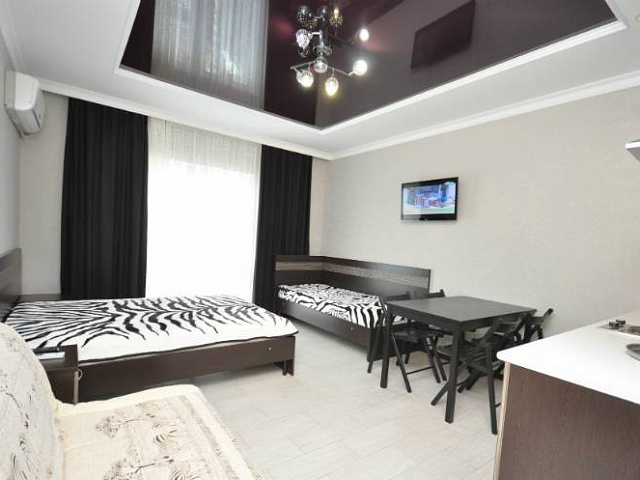 Однокомнатные апартаменты с кухней и балконом